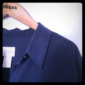 Chico’s navy button up blouse
